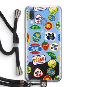 CaseCompany Fruitsticker: Samsung Galaxy A40 Transparant Hoesje met koord
