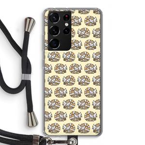 CaseCompany Slapende poes: Samsung Galaxy S21 Ultra Transparant Hoesje met koord