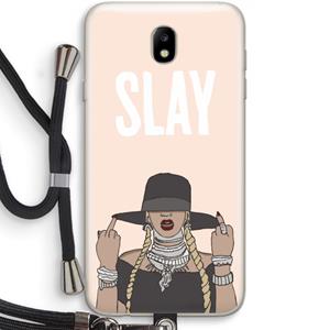 CaseCompany Slay All Day: Samsung Galaxy J7 (2017) Transparant Hoesje met koord
