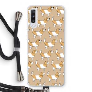 CaseCompany Doggy: Samsung Galaxy A70 Transparant Hoesje met koord