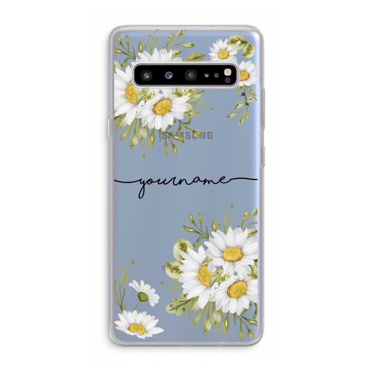 CaseCompany Daisies: Samsung Galaxy S10 5G Transparant Hoesje