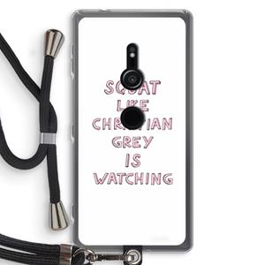 CaseCompany Christian Grey: Sony Xperia XZ2 Transparant Hoesje met koord