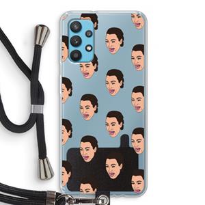 CaseCompany Ugly Cry Call: Samsung Galaxy A32 4G Transparant Hoesje met koord