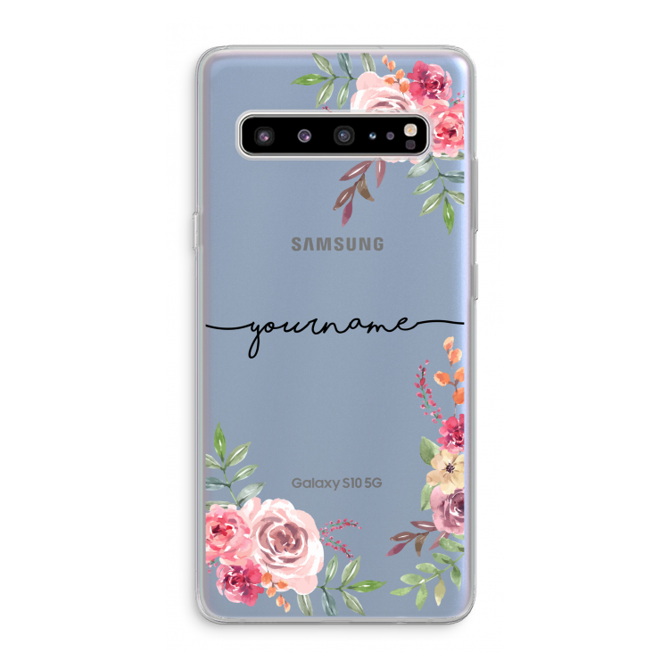 CaseCompany Rozen: Samsung Galaxy S10 5G Transparant Hoesje