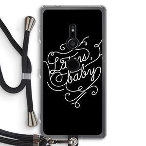 CaseCompany Laters, baby: Sony Xperia XZ2 Transparant Hoesje met koord