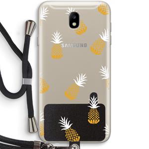 CaseCompany Ananasjes: Samsung Galaxy J7 (2017) Transparant Hoesje met koord