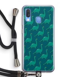 CaseCompany Diplodocus: Samsung Galaxy A40 Transparant Hoesje met koord
