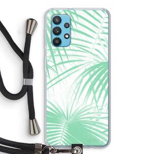 CaseCompany Palmbladeren: Samsung Galaxy A32 4G Transparant Hoesje met koord