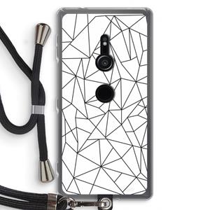CaseCompany Geometrische lijnen zwart: Sony Xperia XZ2 Transparant Hoesje met koord