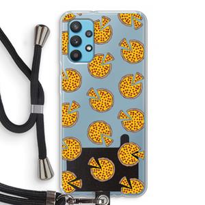 CaseCompany You Had Me At Pizza: Samsung Galaxy A32 4G Transparant Hoesje met koord