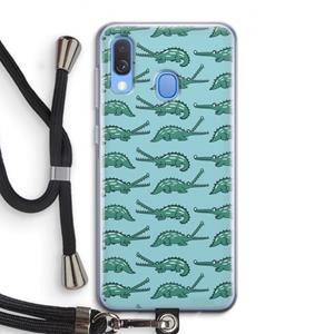 CaseCompany Kroko: Samsung Galaxy A40 Transparant Hoesje met koord