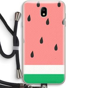 CaseCompany Watermeloen: Samsung Galaxy J7 (2017) Transparant Hoesje met koord