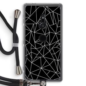 CaseCompany Geometrische lijnen wit: Sony Xperia XZ2 Transparant Hoesje met koord