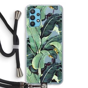 CaseCompany Bananenbladeren: Samsung Galaxy A32 4G Transparant Hoesje met koord