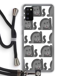 CaseCompany Cats: Samsung Galaxy A41 Transparant Hoesje met koord
