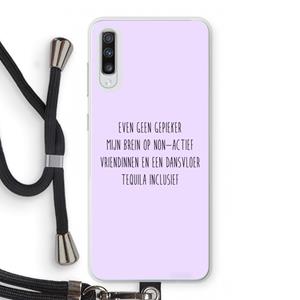 CaseCompany Tequila: Samsung Galaxy A70 Transparant Hoesje met koord