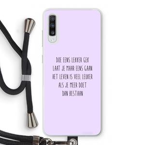 CaseCompany Gek: Samsung Galaxy A70 Transparant Hoesje met koord