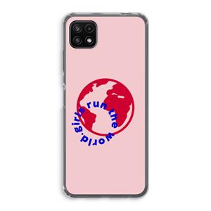 CaseCompany Run The World: Samsung Galaxy A22 5G Transparant Hoesje