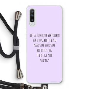 CaseCompany Zelfvertrouwen: Samsung Galaxy A70 Transparant Hoesje met koord