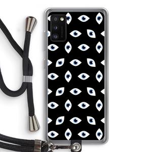 CaseCompany Eyes pattern: Samsung Galaxy A41 Transparant Hoesje met koord