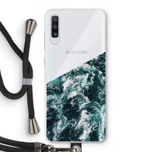 CaseCompany Zee golf: Samsung Galaxy A70 Transparant Hoesje met koord