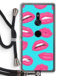 CaseCompany Bite my lip: Sony Xperia XZ2 Transparant Hoesje met koord
