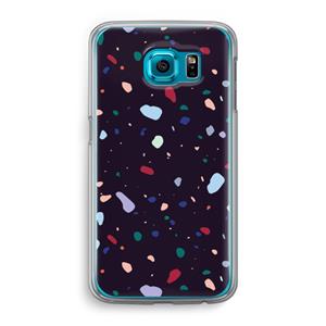 CaseCompany Dark Rounded Terrazzo: Samsung Galaxy S6 Transparant Hoesje