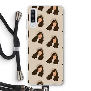 CaseCompany Bonjour mon amour: Samsung Galaxy A70 Transparant Hoesje met koord