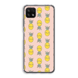 CaseCompany Ananas: Samsung Galaxy A22 5G Transparant Hoesje