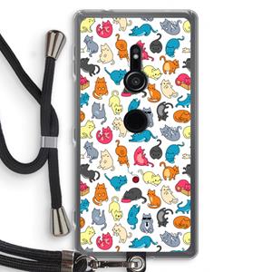 CaseCompany Kleurrijke katten: Sony Xperia XZ2 Transparant Hoesje met koord