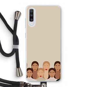 CaseCompany Girls girls girls: Samsung Galaxy A70 Transparant Hoesje met koord