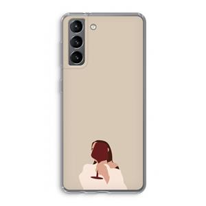 CaseCompany I drink wine: Samsung Galaxy S21 Transparant Hoesje