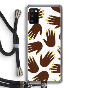 CaseCompany Hands dark: Samsung Galaxy A41 Transparant Hoesje met koord