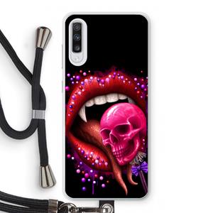 CaseCompany Dodelijk zoet: Samsung Galaxy A70 Transparant Hoesje met koord