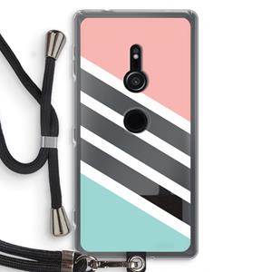 CaseCompany Strepen pastel: Sony Xperia XZ2 Transparant Hoesje met koord