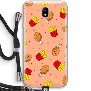 CaseCompany Chicken 'n Fries: Samsung Galaxy J7 (2017) Transparant Hoesje met koord