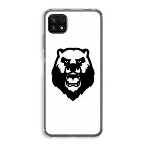 CaseCompany Angry Bear (white): Samsung Galaxy A22 5G Transparant Hoesje