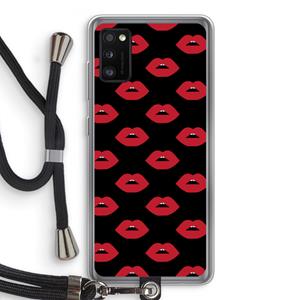 CaseCompany Lips: Samsung Galaxy A41 Transparant Hoesje met koord