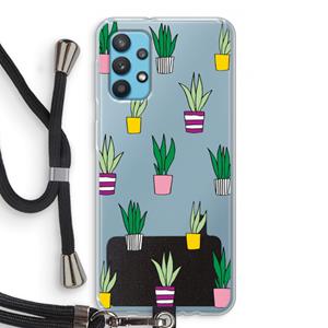 CaseCompany Sanseveria: Samsung Galaxy A32 4G Transparant Hoesje met koord