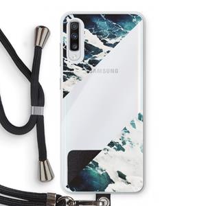 CaseCompany Golven: Samsung Galaxy A70 Transparant Hoesje met koord