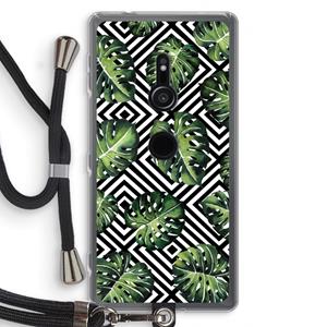 CaseCompany Geometrische jungle: Sony Xperia XZ2 Transparant Hoesje met koord