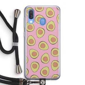 CaseCompany Dancing avocados: Samsung Galaxy A40 Transparant Hoesje met koord