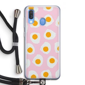 CaseCompany Dancing eggs: Samsung Galaxy A40 Transparant Hoesje met koord