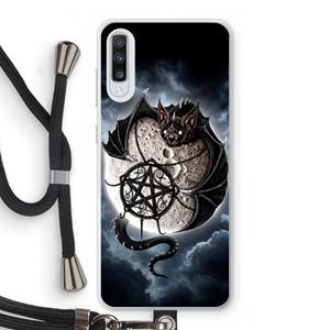 CaseCompany Volle maan: Samsung Galaxy A70 Transparant Hoesje met koord