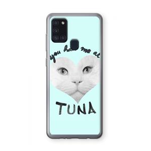 CaseCompany You had me at tuna: Samsung Galaxy A21s Transparant Hoesje