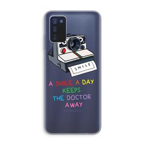 CaseCompany Smile: Samsung Galaxy A03s Transparant Hoesje