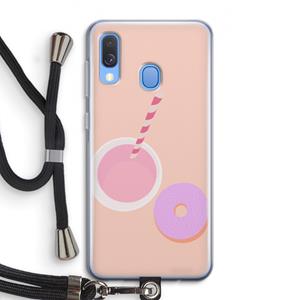 CaseCompany Donut: Samsung Galaxy A40 Transparant Hoesje met koord