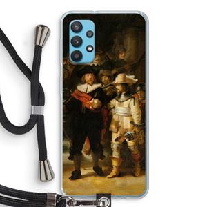 CaseCompany De Nachtwacht: Samsung Galaxy A32 4G Transparant Hoesje met koord