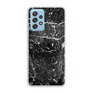 CaseCompany Zwart marmer: Samsung Galaxy A73 Transparant Hoesje