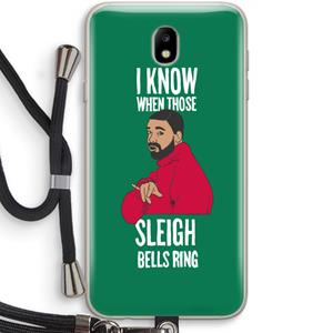 CaseCompany Sleigh Bells Ring: Samsung Galaxy J7 (2017) Transparant Hoesje met koord